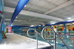 Inflatable Ductsox installed for a swim school in Waltham, MA.