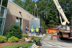 Rig of a 70-ton Cooling Tower for an office space in Burlington, MA