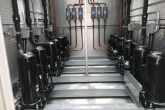 Compressor section of a 140-ton Seasons 4 Packaged Rooftop Unit installed in Burlington, MA.